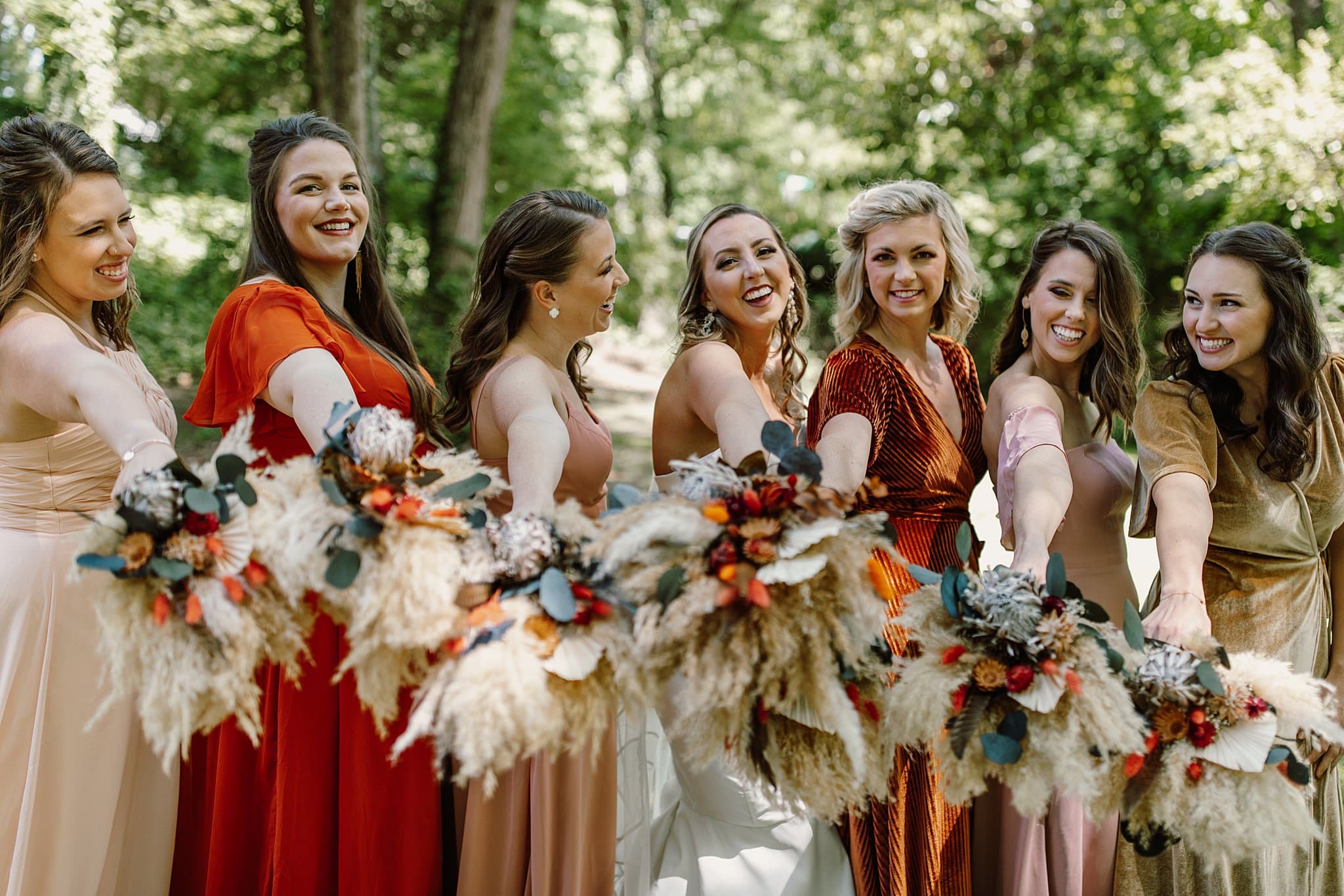 Virginia Backyard Wedding with a Fall Color Palette Bridesmaidsdf