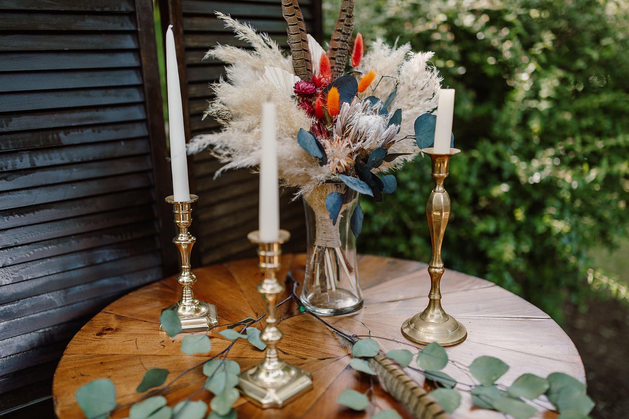 Virginia Backyard Wedding with a Fall Color Palette Reception Decor