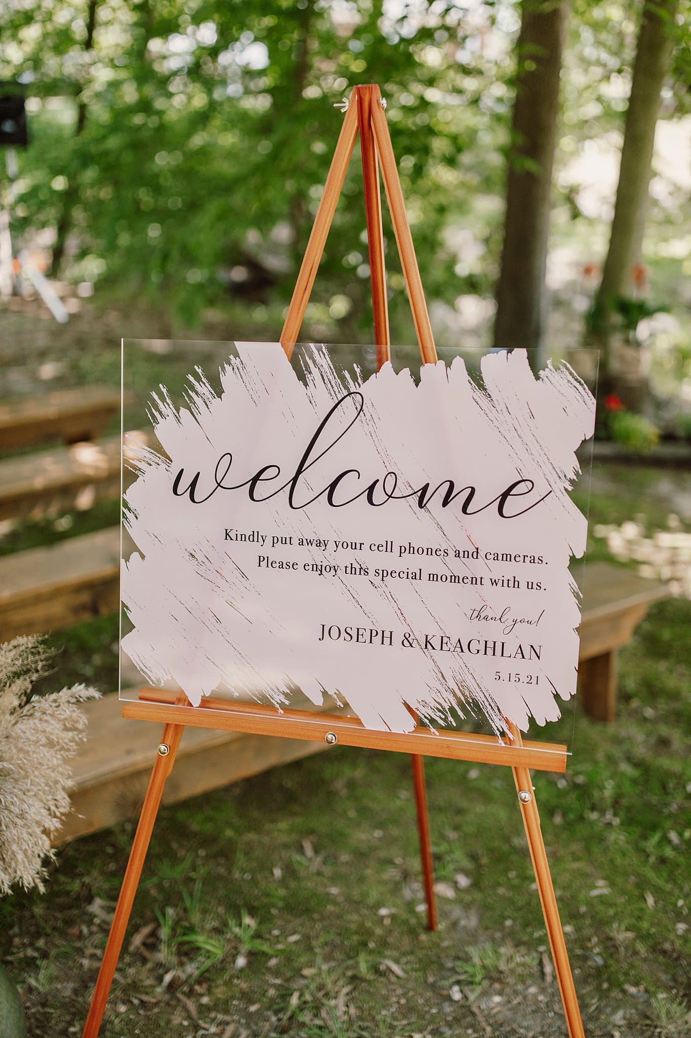 Virginia Backyard Wedding with a Fall Color Palette Welcome Sign
