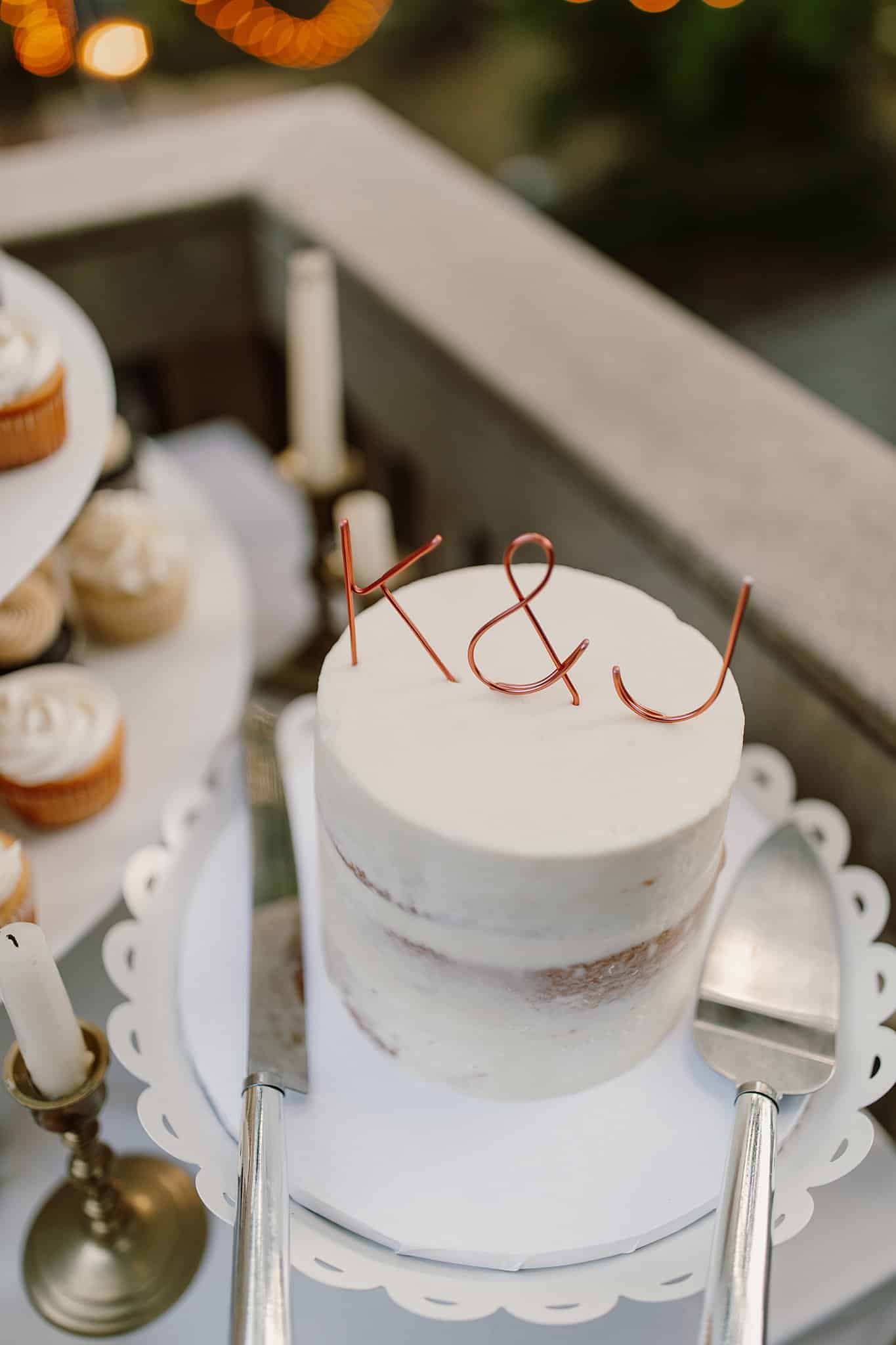 Virginia Backyard Wedding with a Fall Color Palette Cake