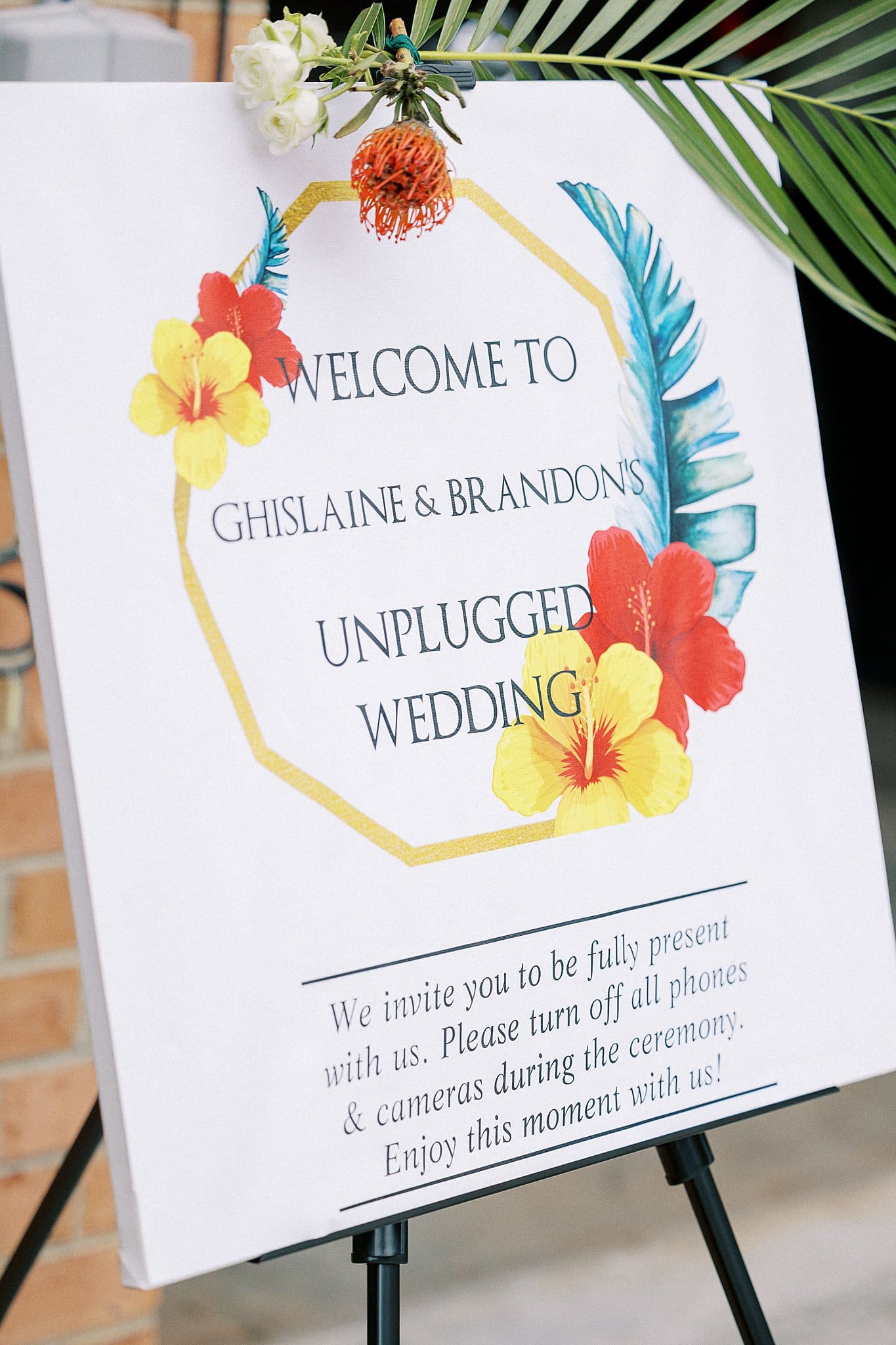 Lynchburg Virginia Tropical Wedding Sign Unplugged Wedding