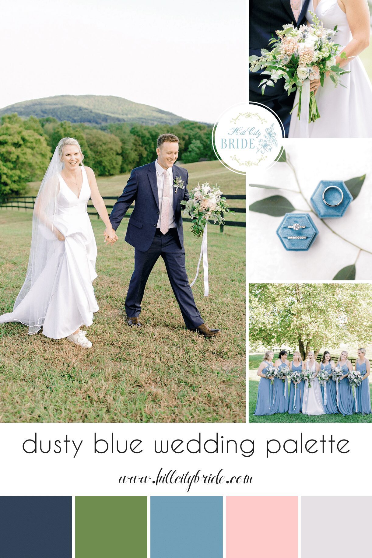 Dusty Blue Wedding Color Scheme Palette