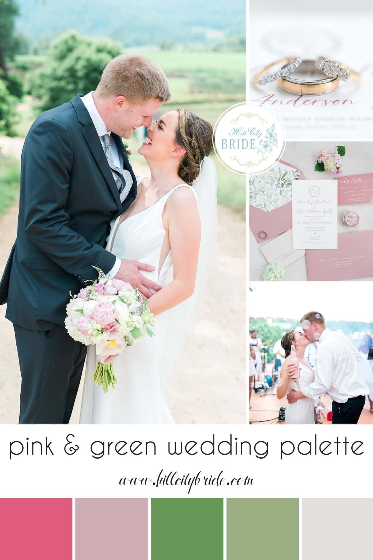 Pink and Green Wedding Color Palette