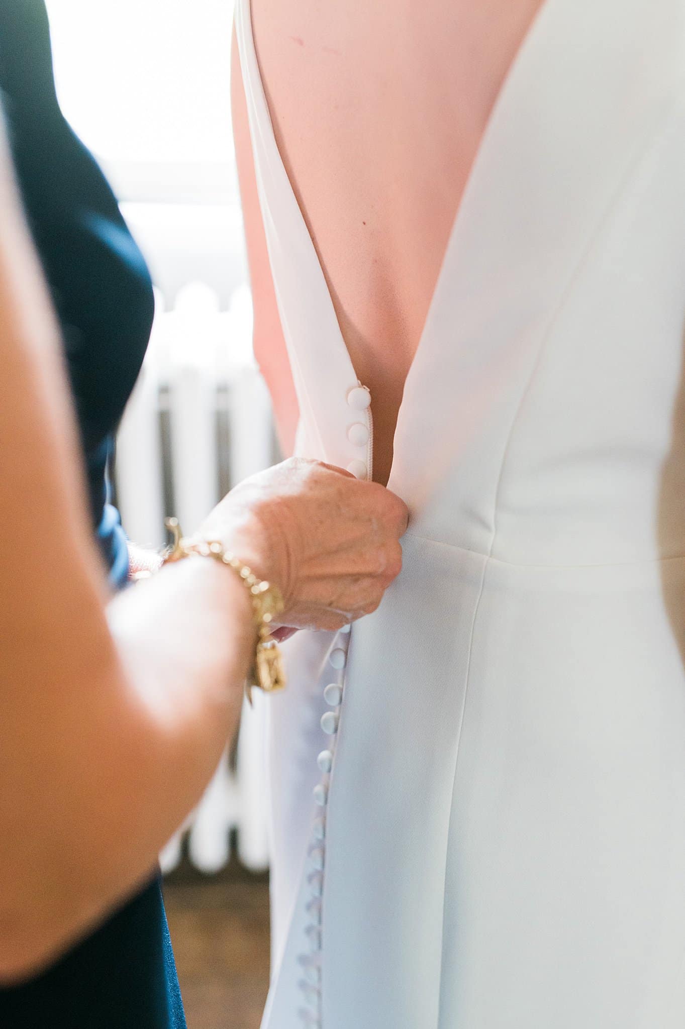 Button Up Wedding Dress Zipped