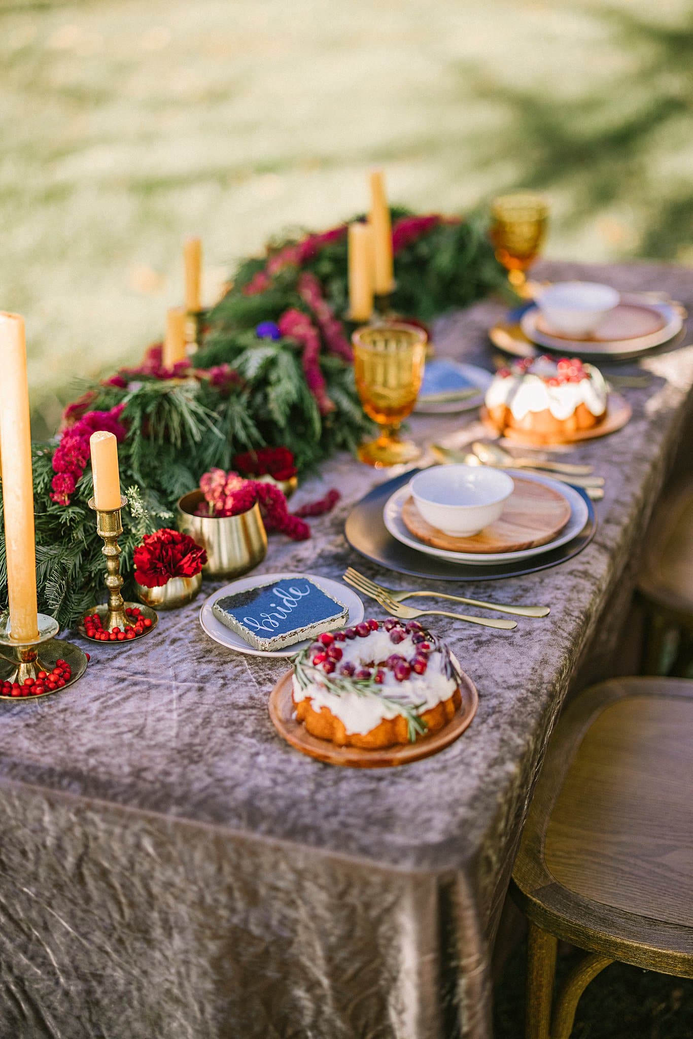 Christmas Wedding Inspiration in Virginia Weddings Table Setting