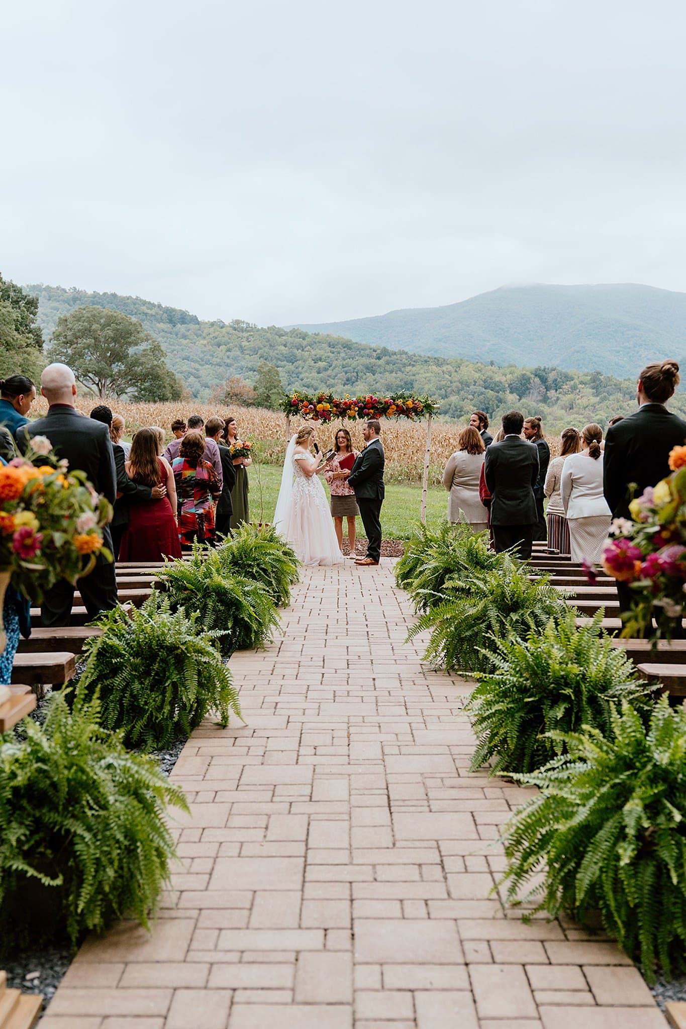 Autumn Wedding in Virginia Shenandoah Valley Venue Ceremony