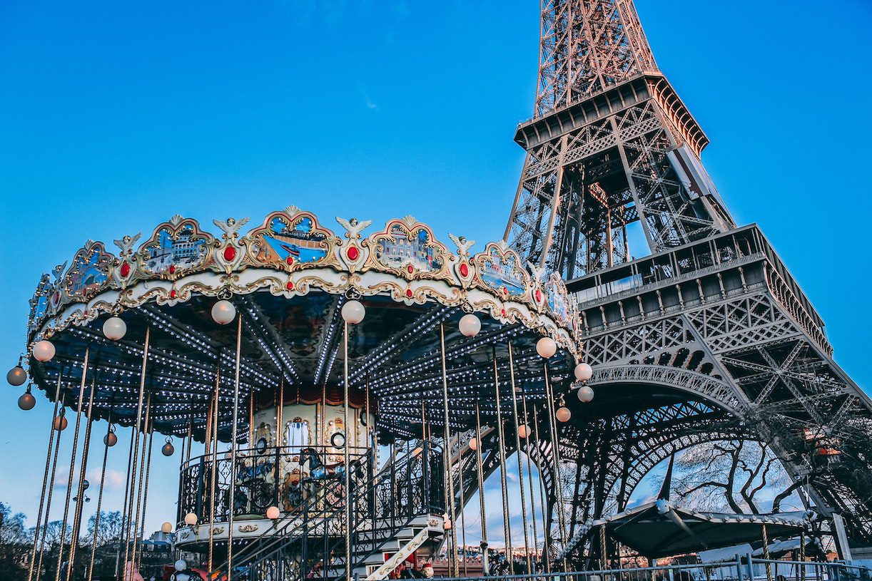 Paris France Carousel Eiffel Tower