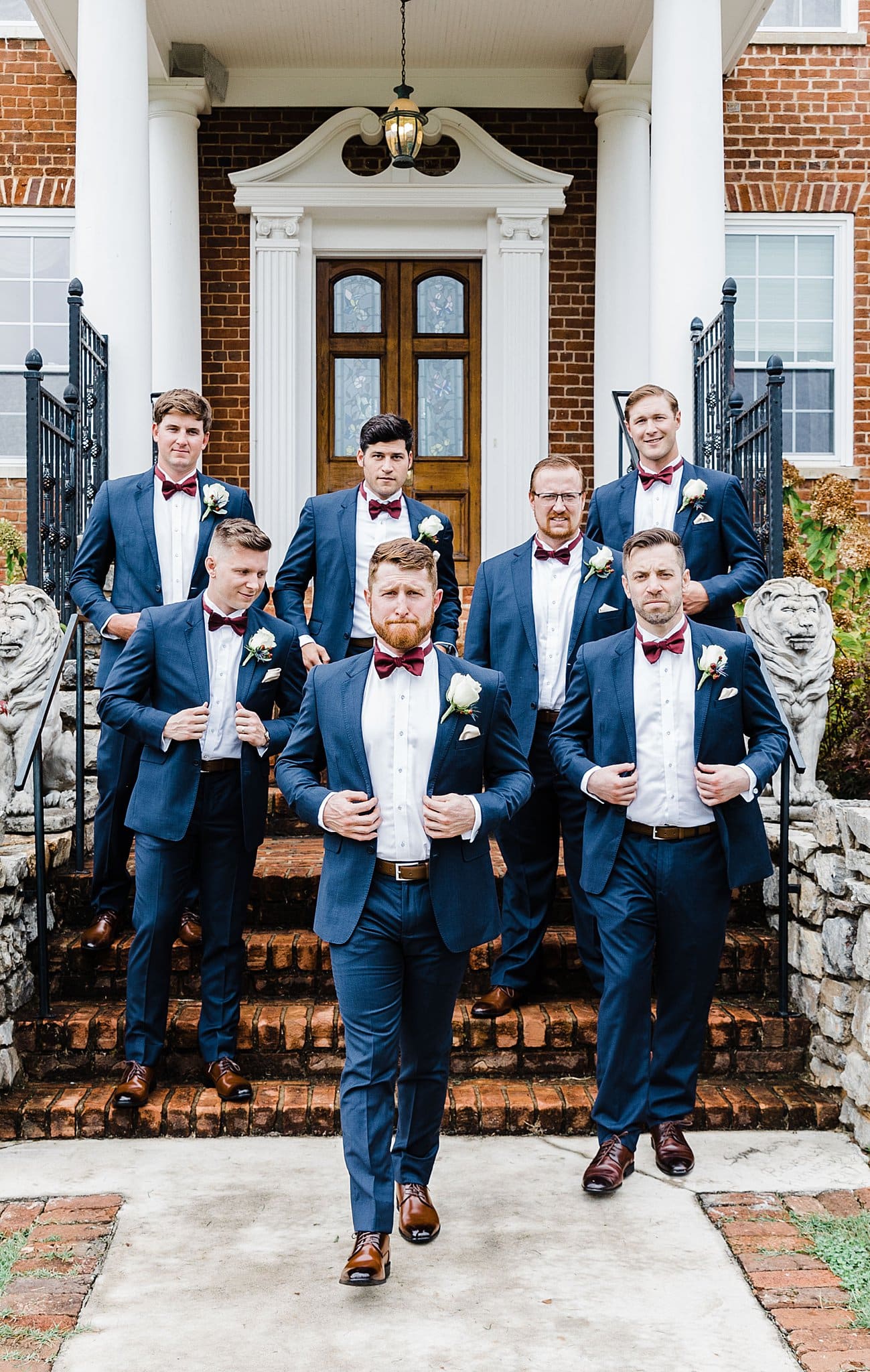 Red and Pink Wedding Theme Groomsmen