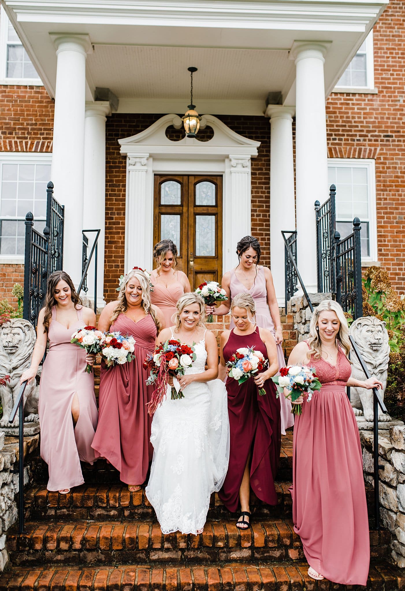 Red and Pink Wedding Theme Bridesmaids