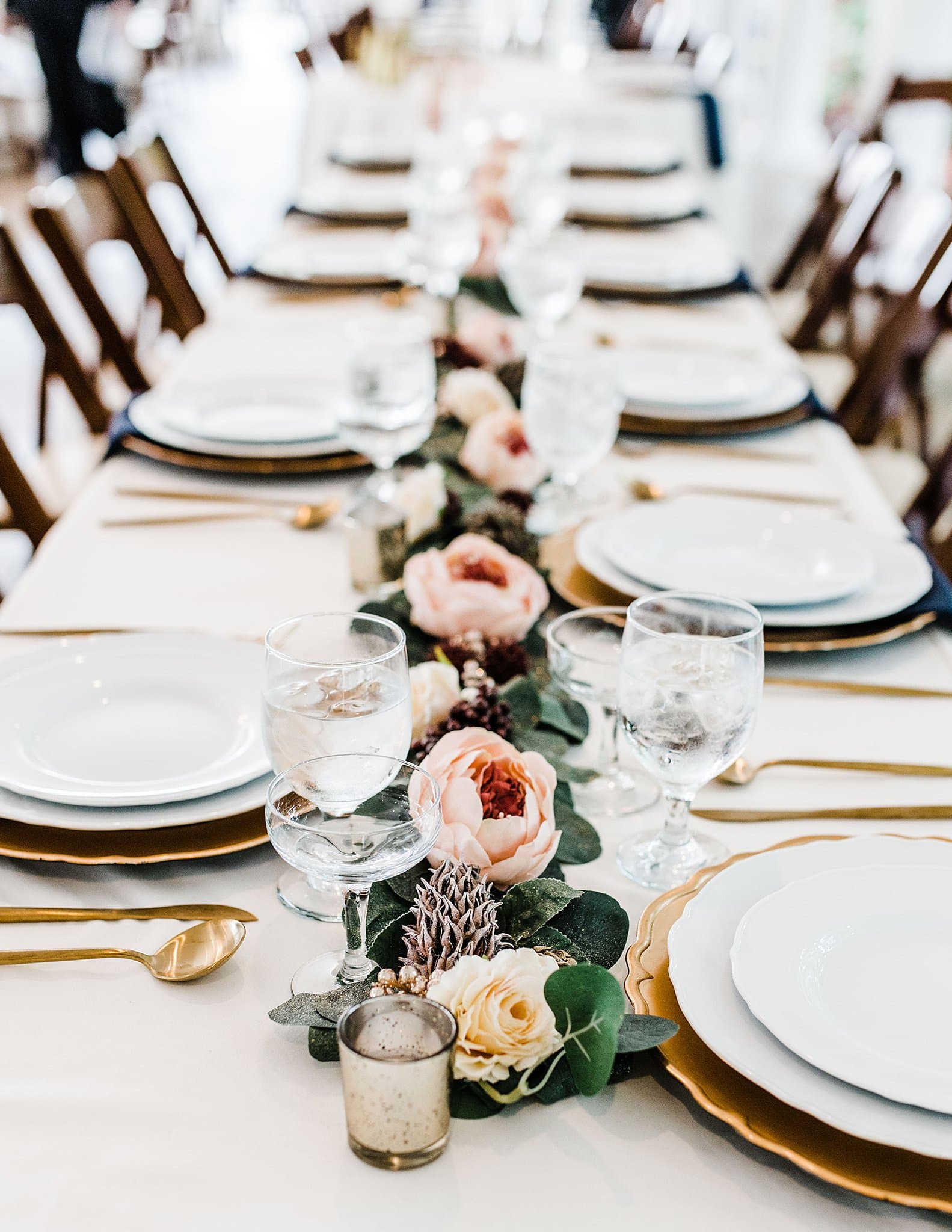 Red and Pink Wedding Theme Farm Table