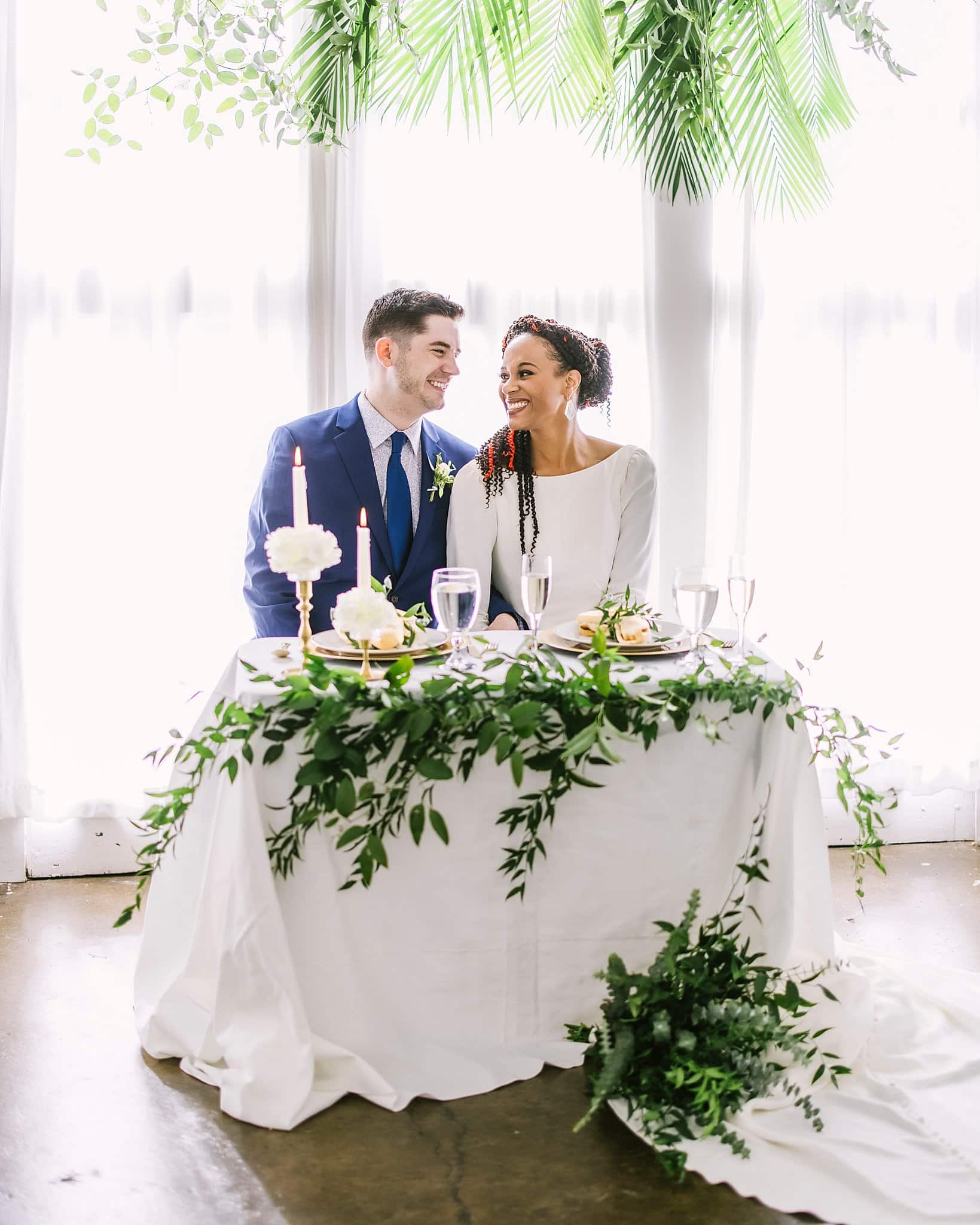 Minimalist Wedding Inspiration Mixed Couple Sweetheart Table