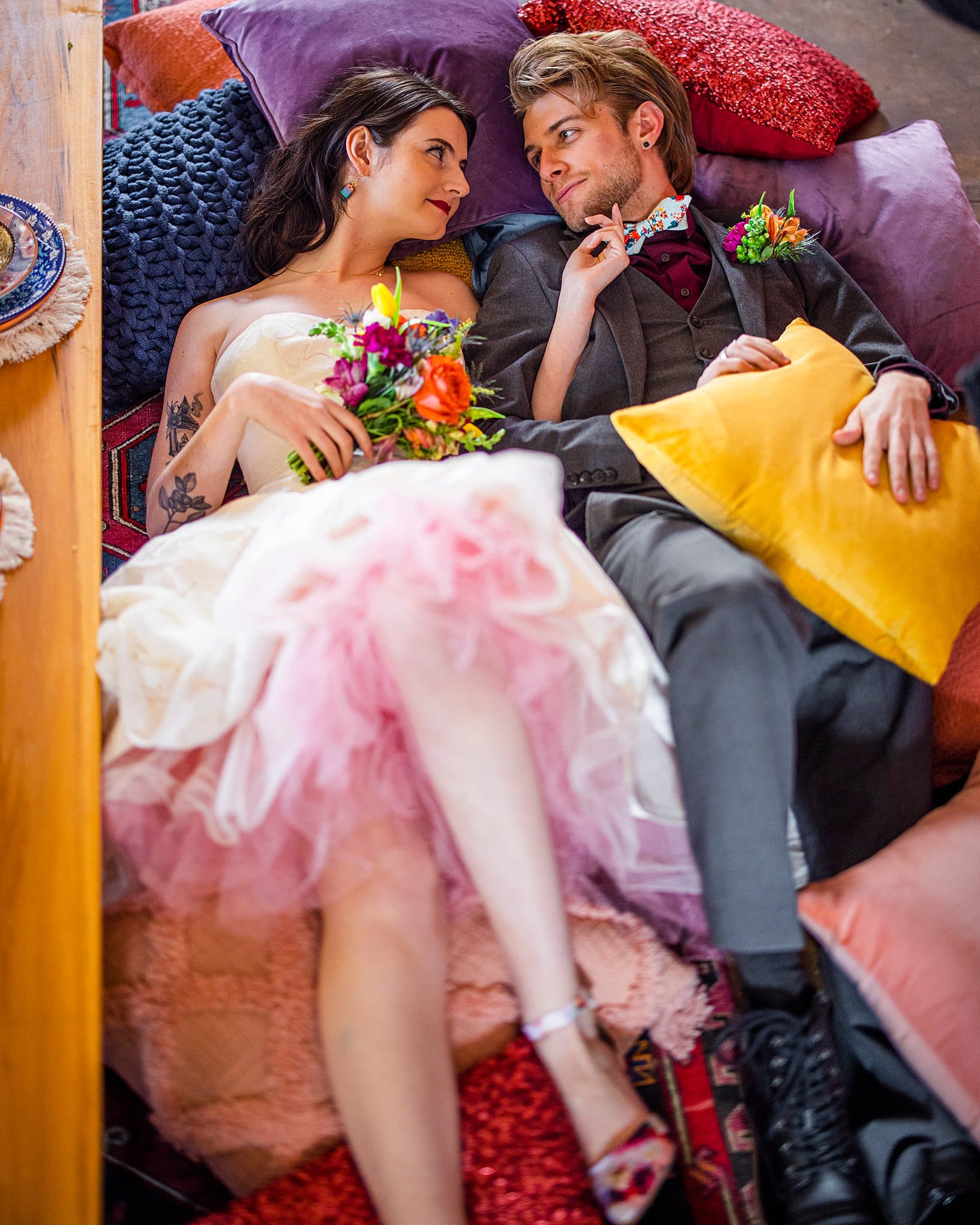 Colorful Wedding Ideas Bride Groom