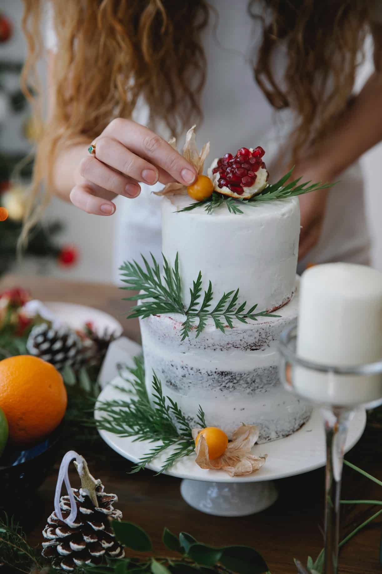Christmas Cake with Colorful Elements