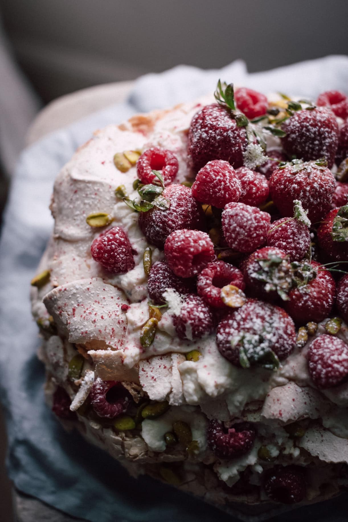 Holiday Cake with Sugared Berries